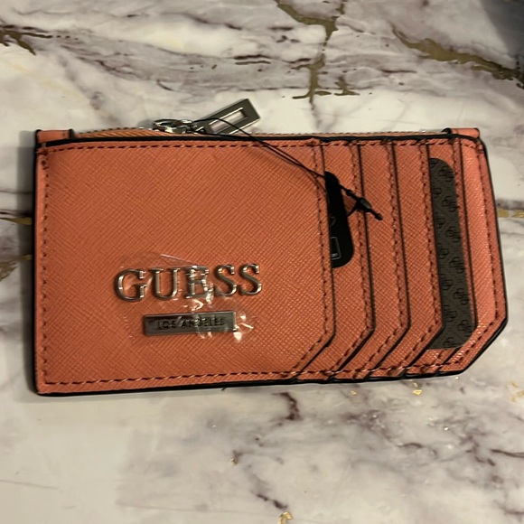 Set of Guess Mini ID wallets coral/teal - Picture 3 of 4
